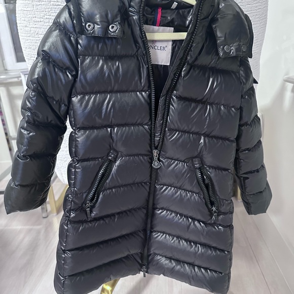 Moncler Efant - Girls Blue Padded Moka Coat - Picture 3 of 5